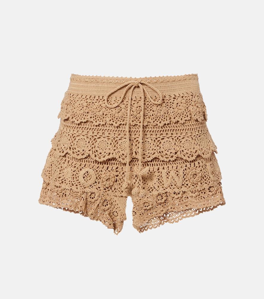 loewe paula's ibiza crochet cotton micro shorts