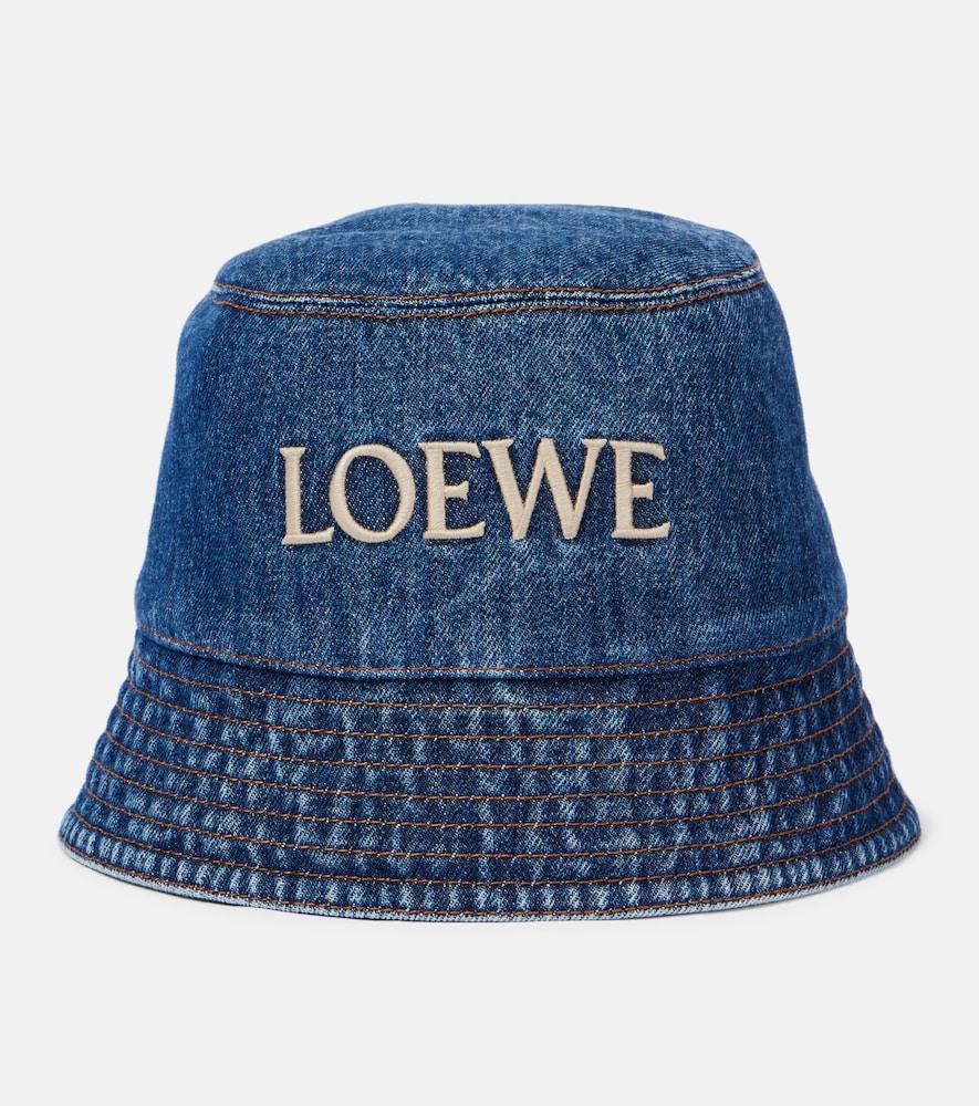 loewe paula's ibiza logo denim bucket hat