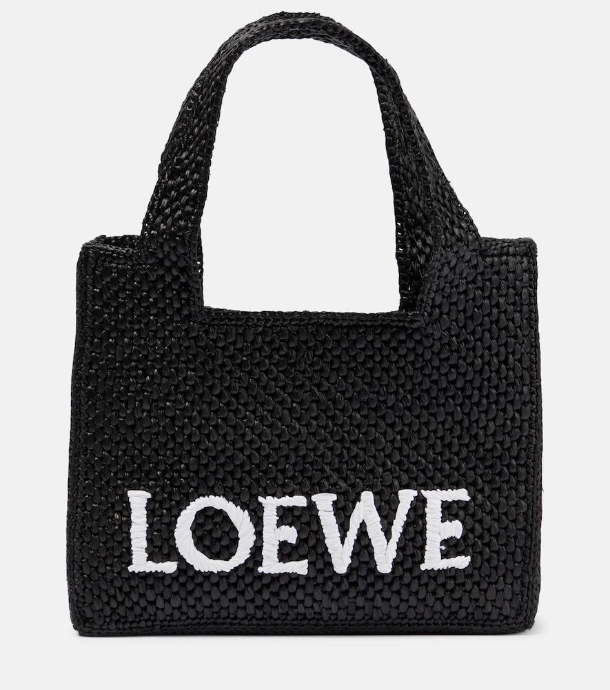 loewe paula's ibiza mini raffia top-handle bag