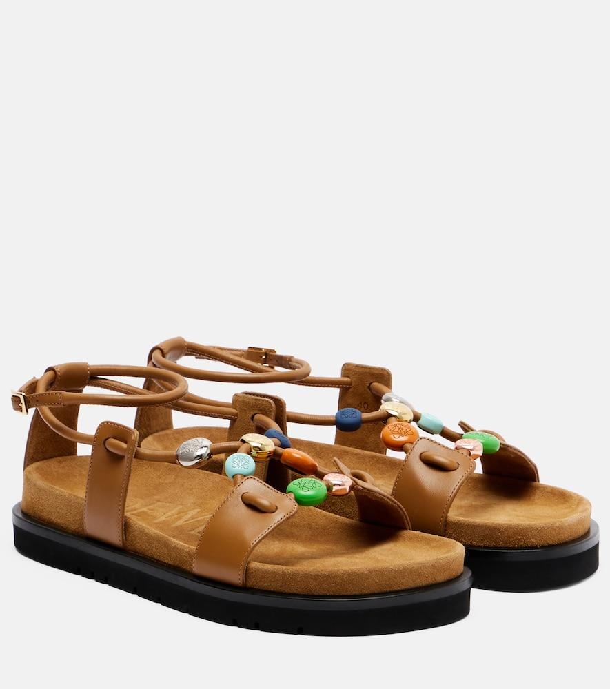 loewe paula's ibiza pebble beads leather sandals
