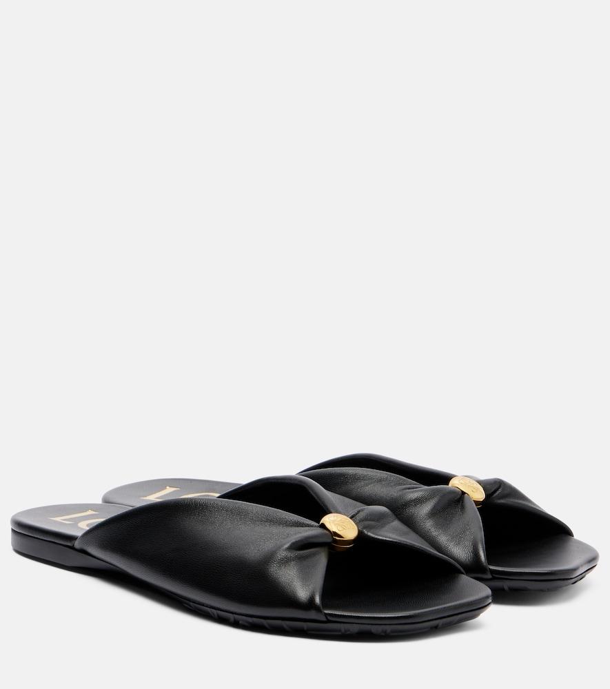 loewe paula's ibiza pebble leather slides