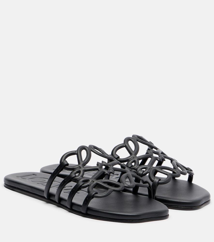 loewe paula's ibiza petal anagram leather slides