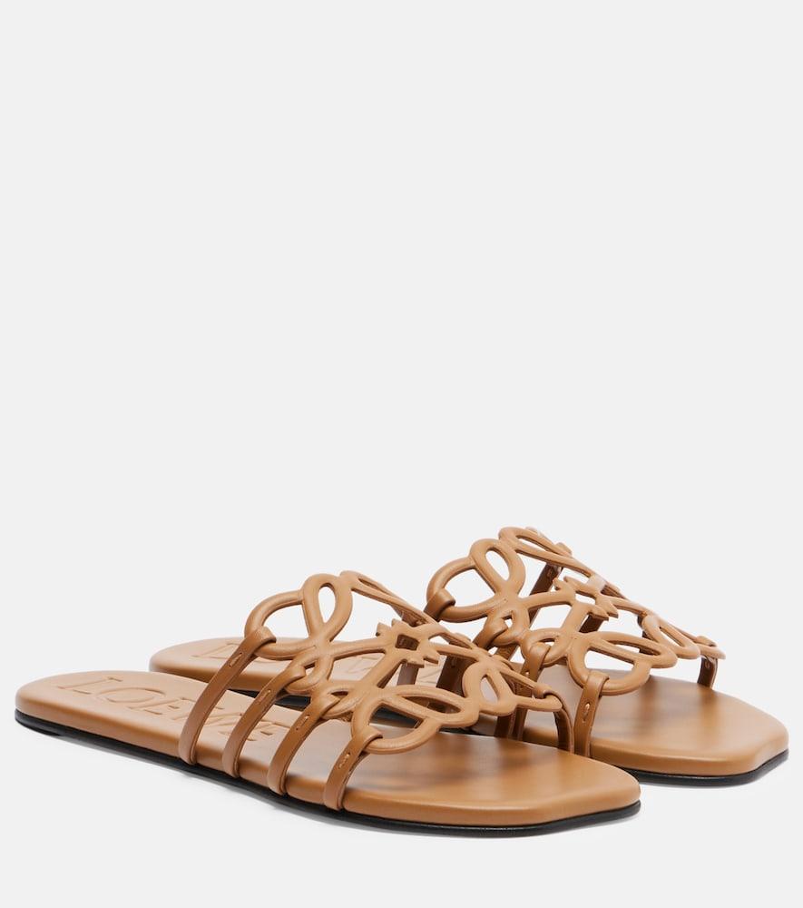 loewe paula's ibiza petal anagram leather slides
