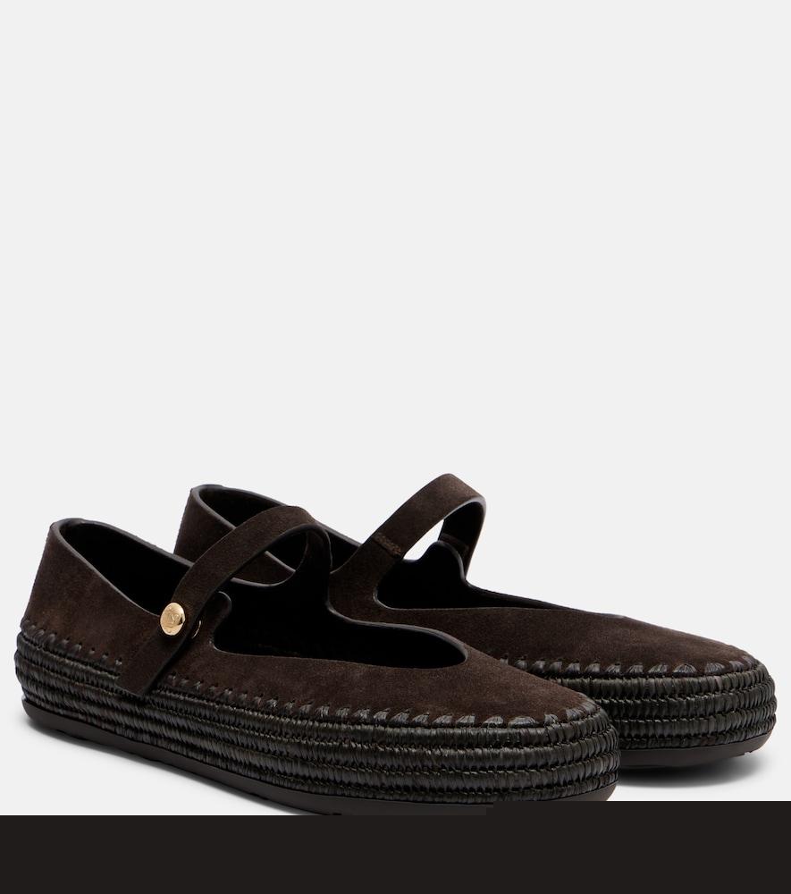 loewe paula's ibiza rio suede mary jane flats