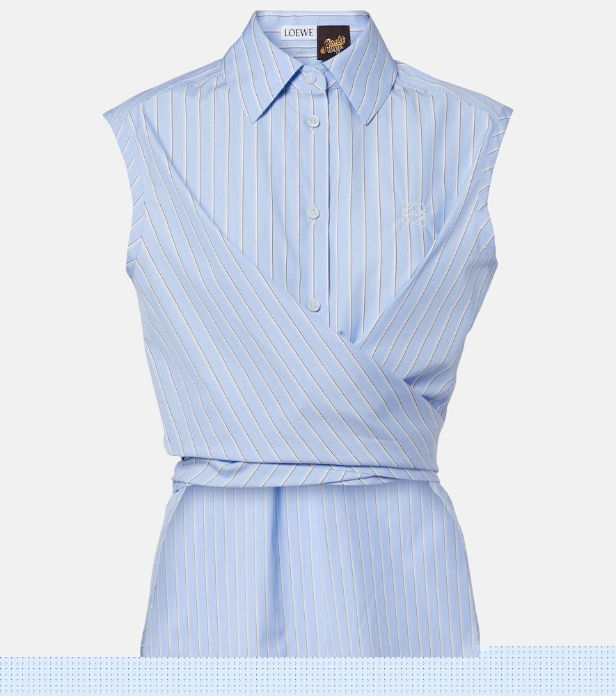 loewe paula's ibiza striped cotton poplin shirt