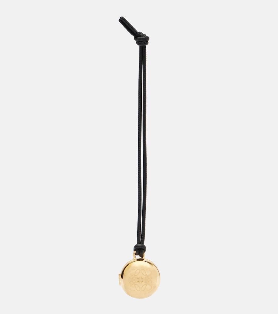 loewe pebble gold-plated leather bag charm