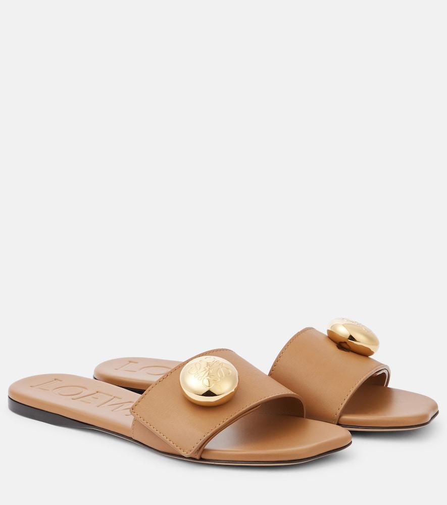 loewe pebble leather slides