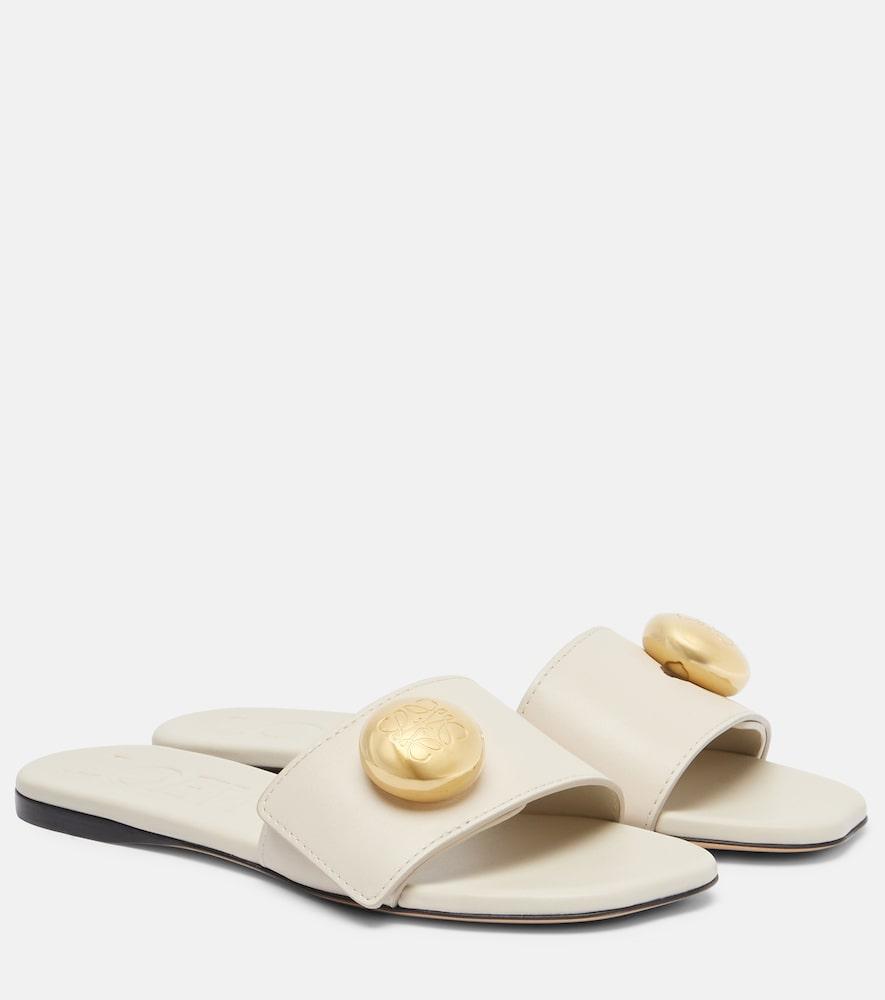 loewe pebble leather slides