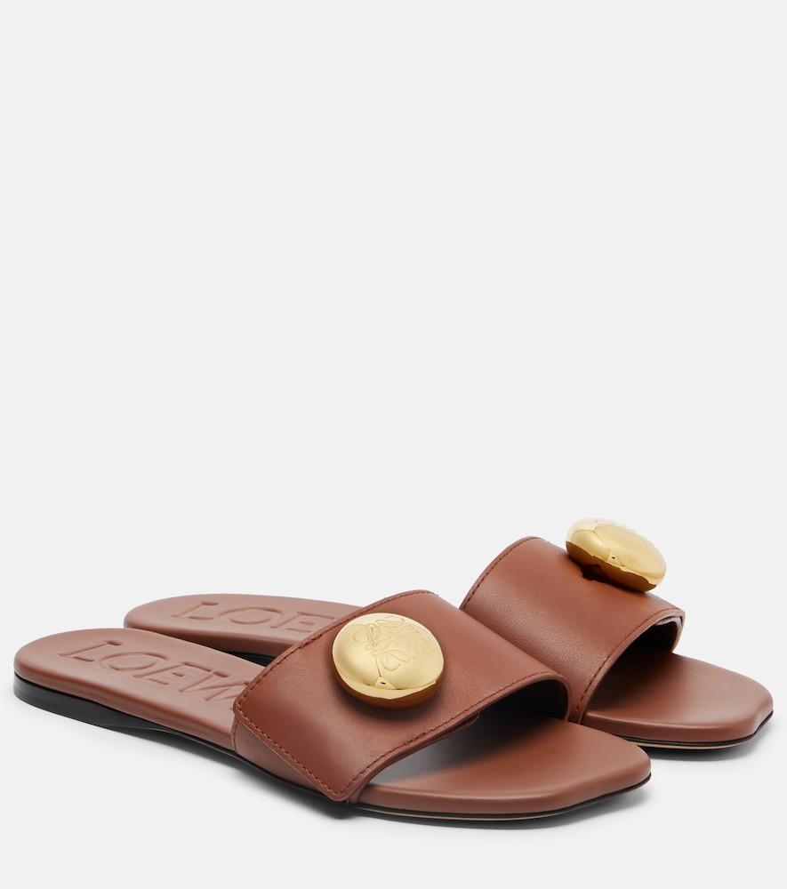 loewe pebble leather slides