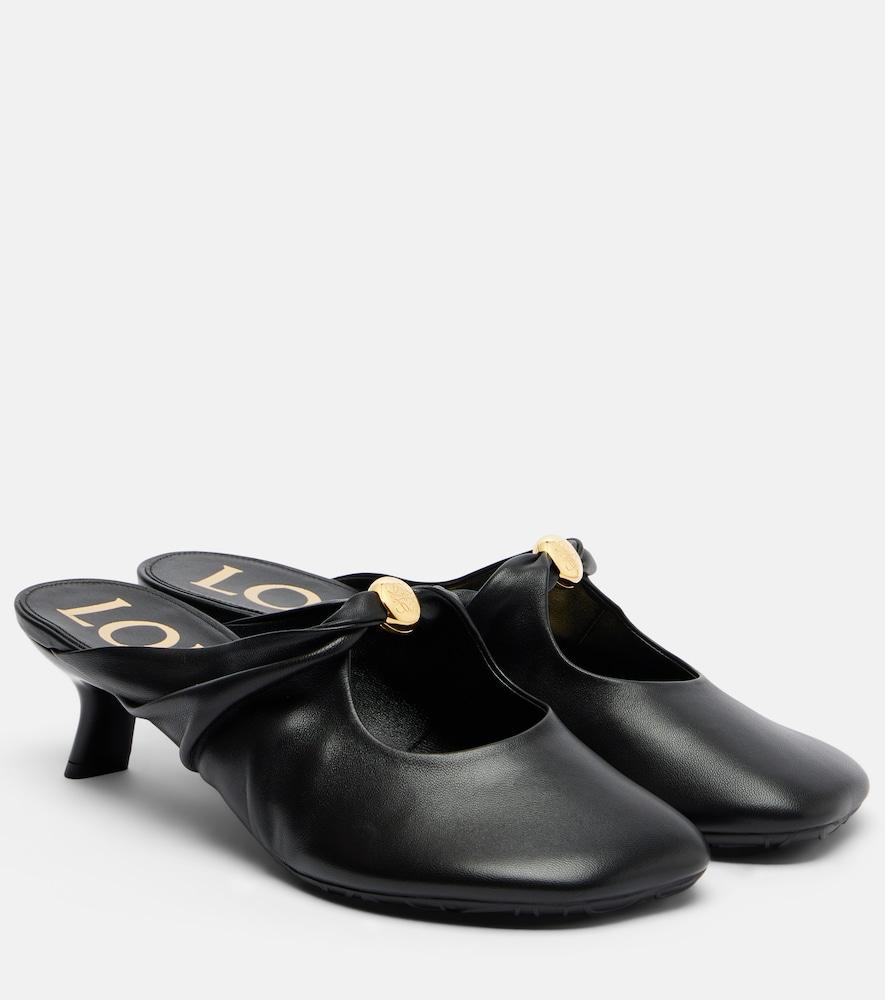 loewe pebble soft leather mules