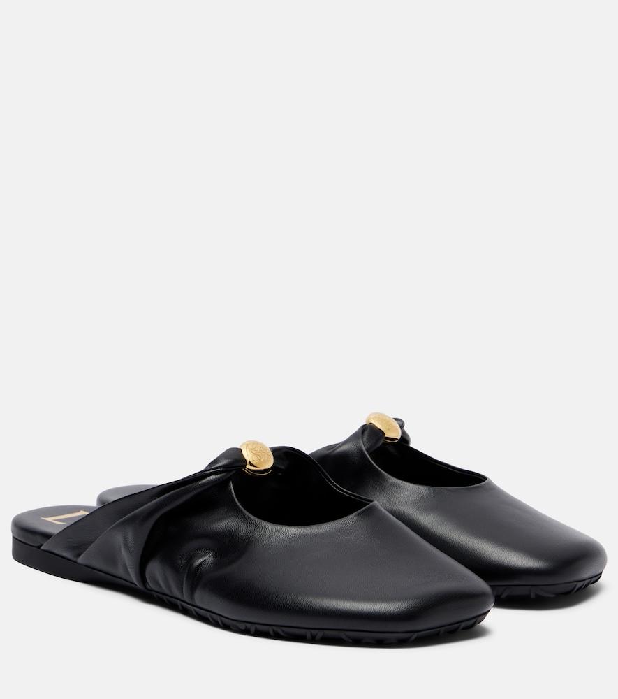 loewe pebble soft leather mules