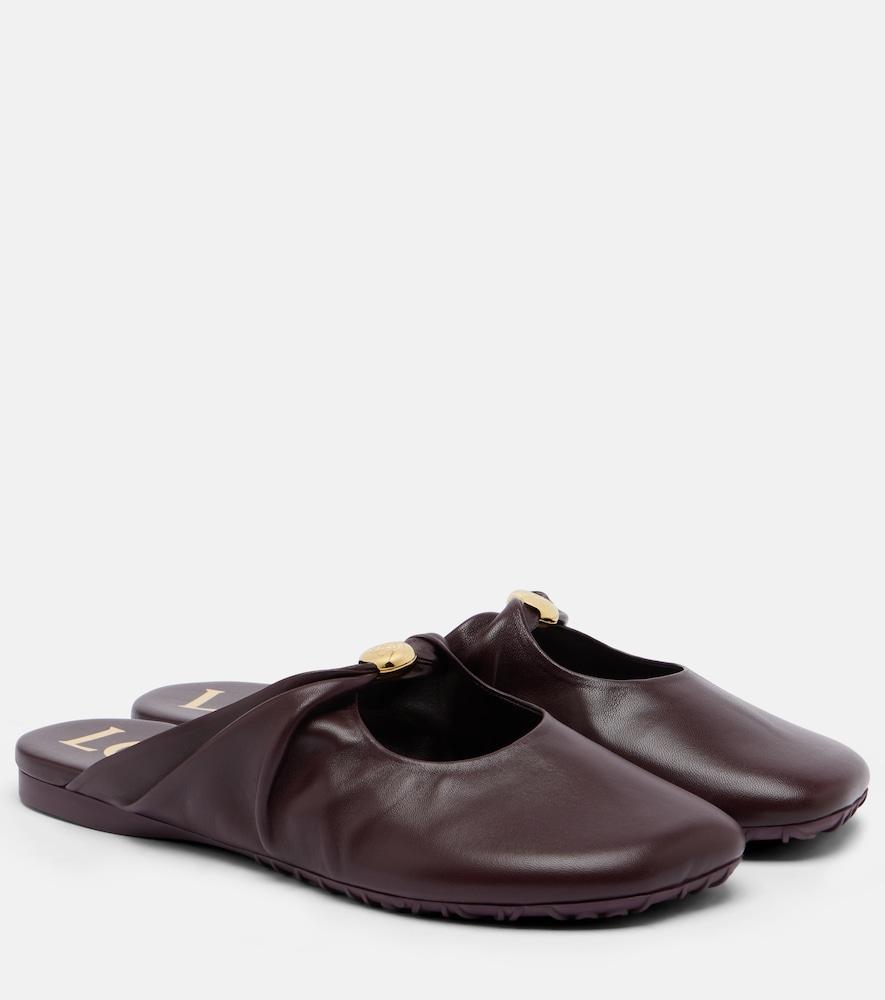 loewe pebble soft leather mules