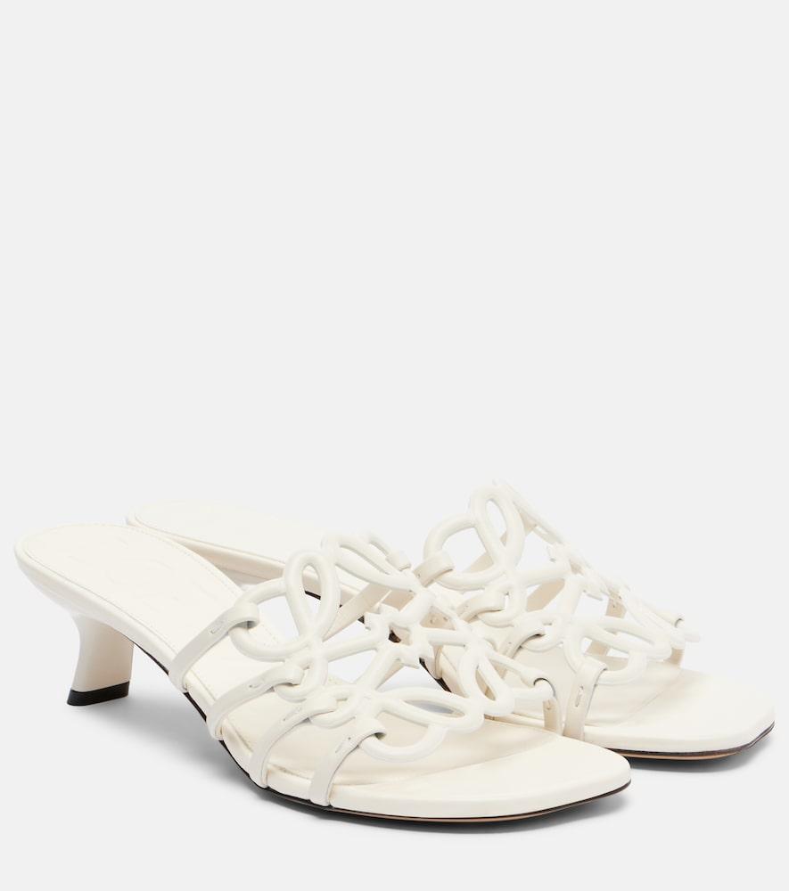 loewe petal anagram leather mules