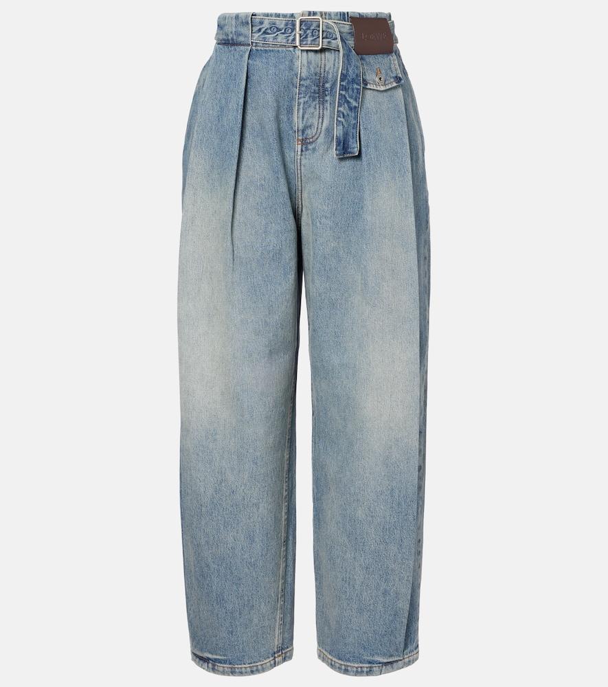 loewe pleated wide-leg jeans