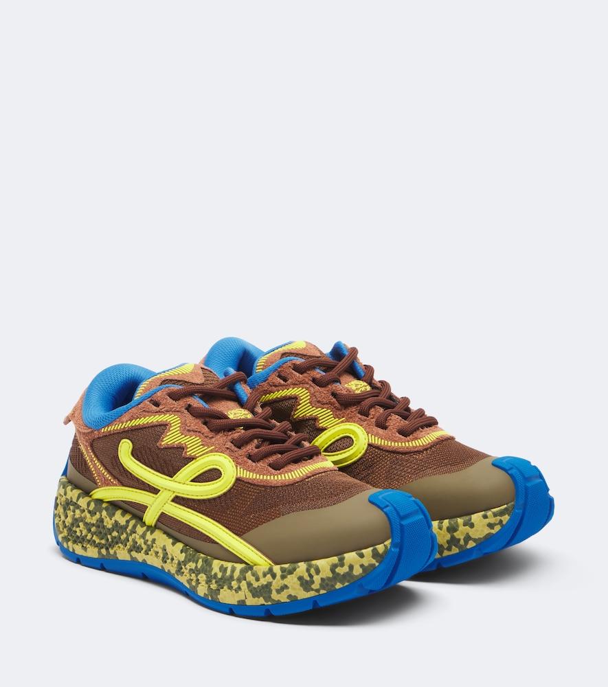 loewe pogo suede-trimmed sneakers