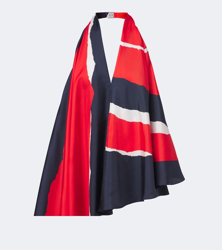 loewe printed halterneck silk twill top