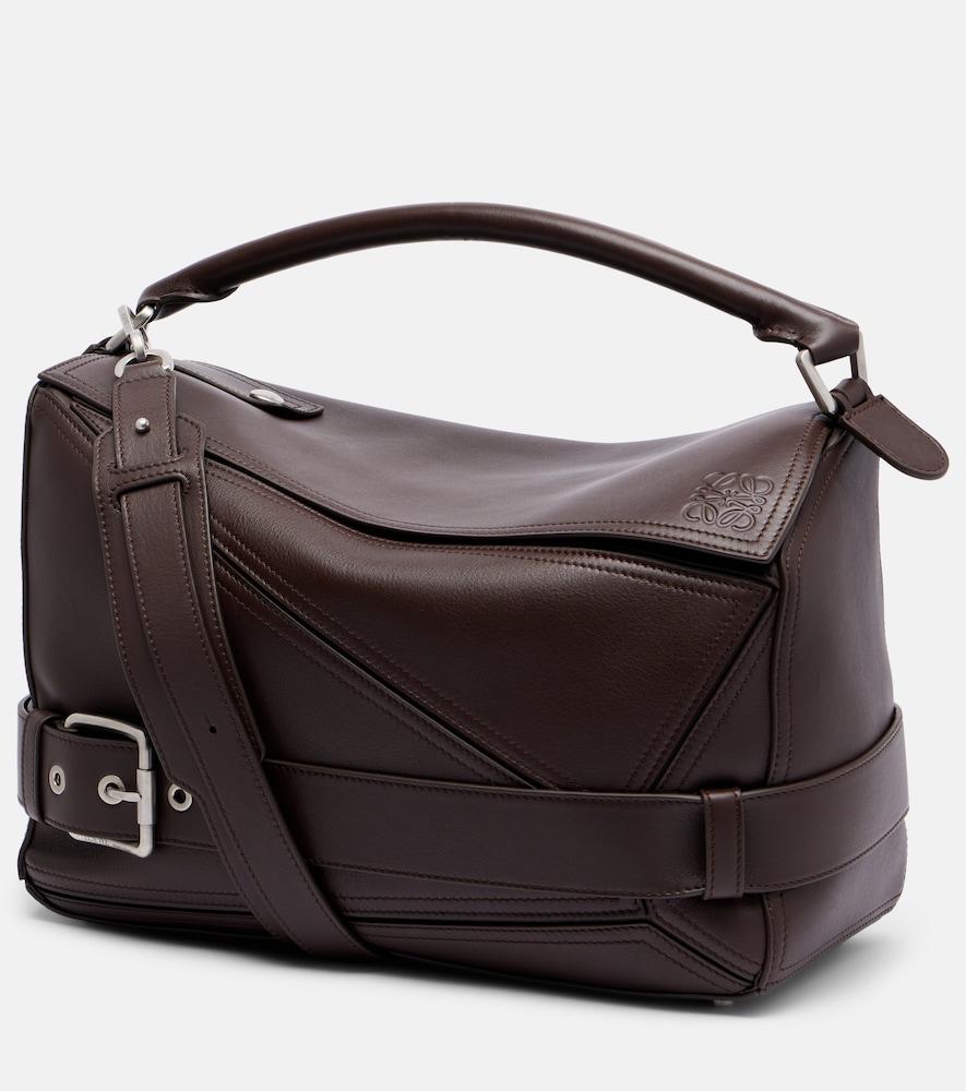 loewe puzzle biker large leather top-handle bag