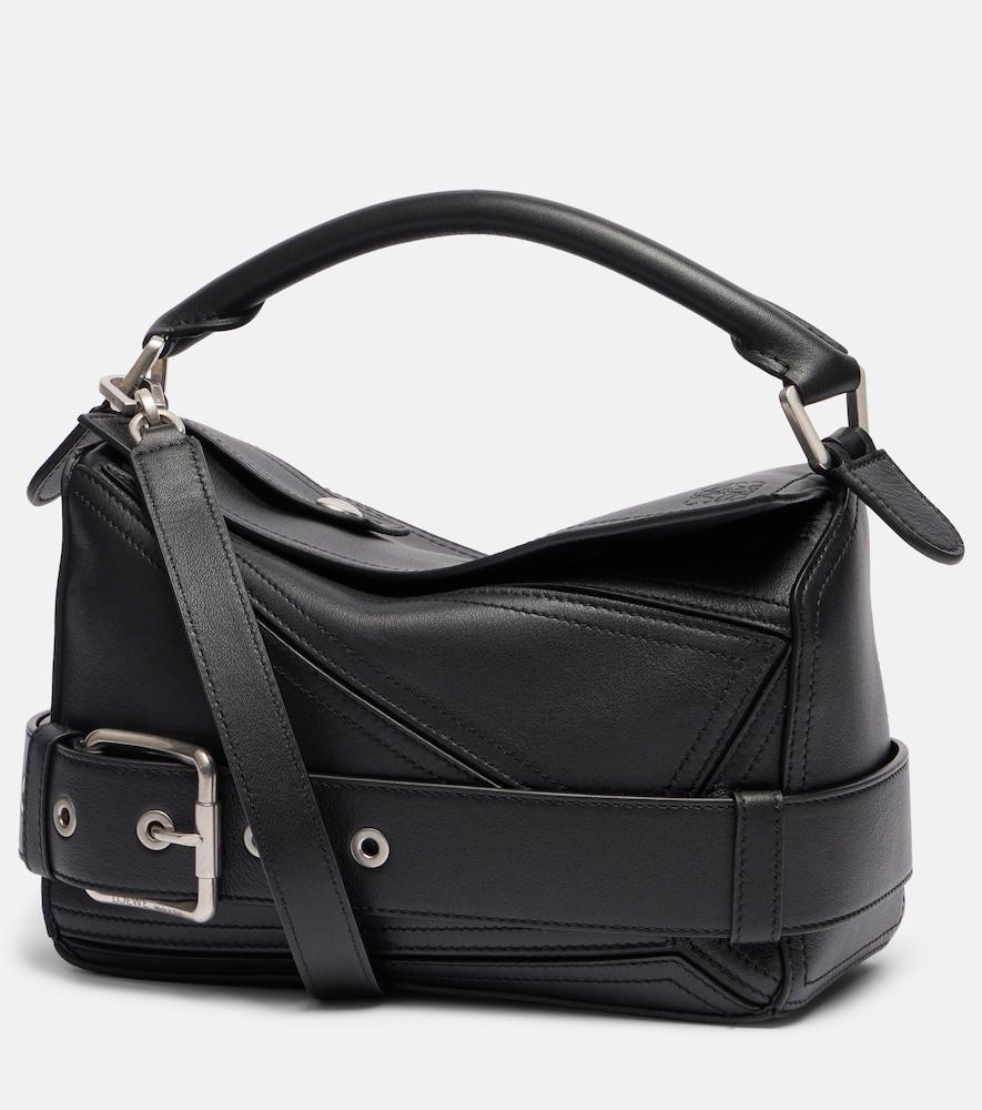 loewe puzzle biker small leather top-handle bag
