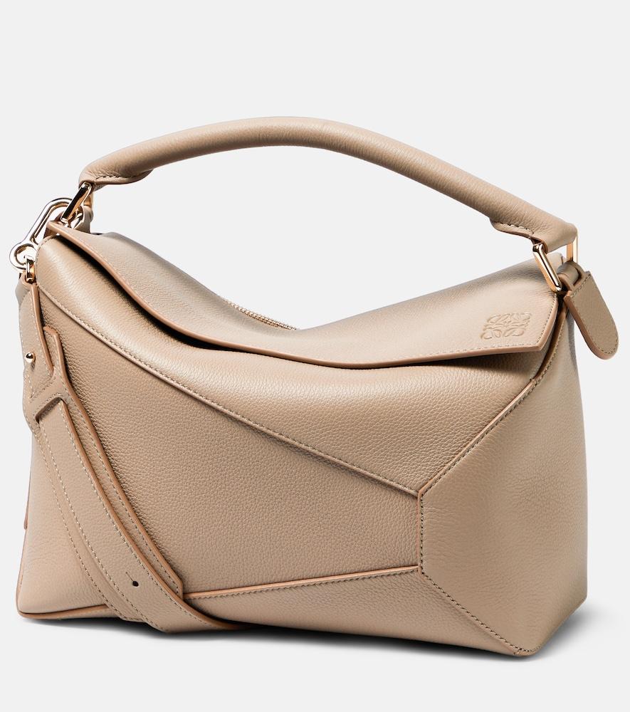 loewe puzzle edge medium leather top-handle bag