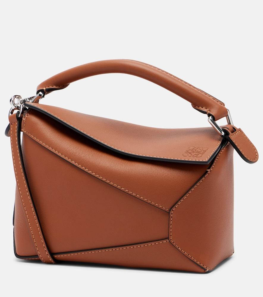 loewe puzzle edge mini leather top-handle bag