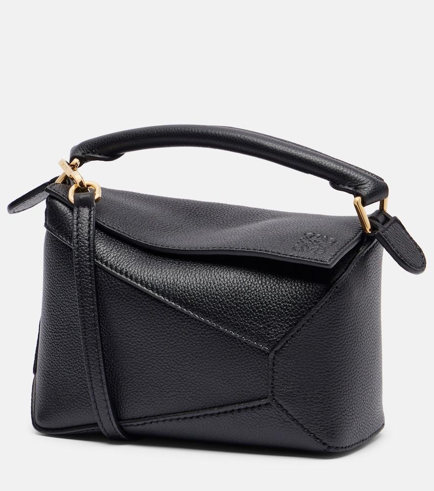 loewe puzzle edge mini leather top-handle bag