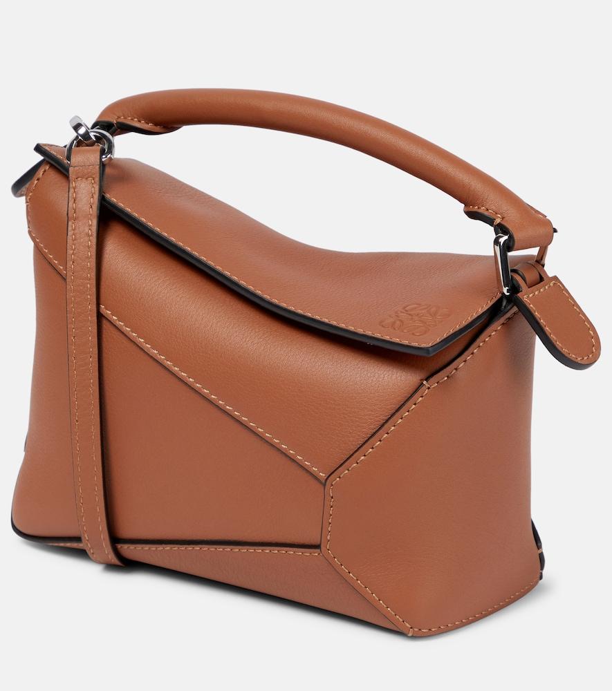 loewe puzzle edge mini leather top-handle bag
