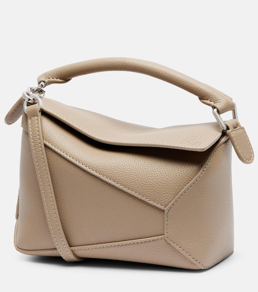 loewe puzzle edge mini leather top-handle bag