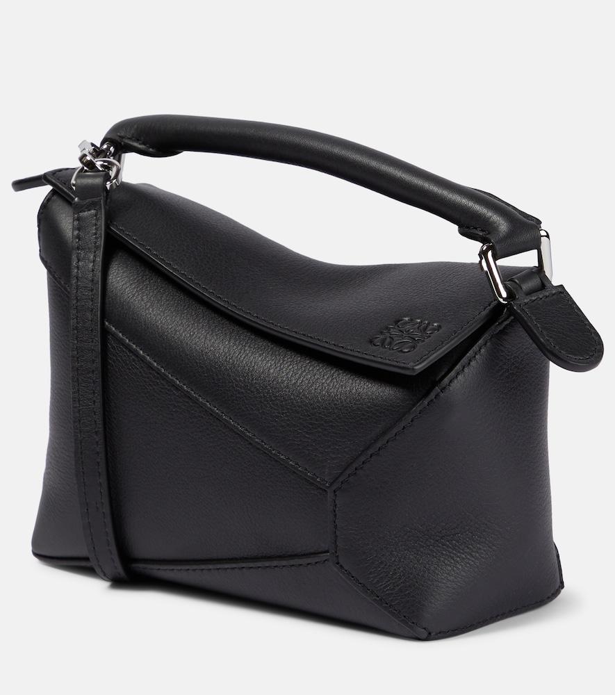 loewe puzzle edge mini leather top-handle bag