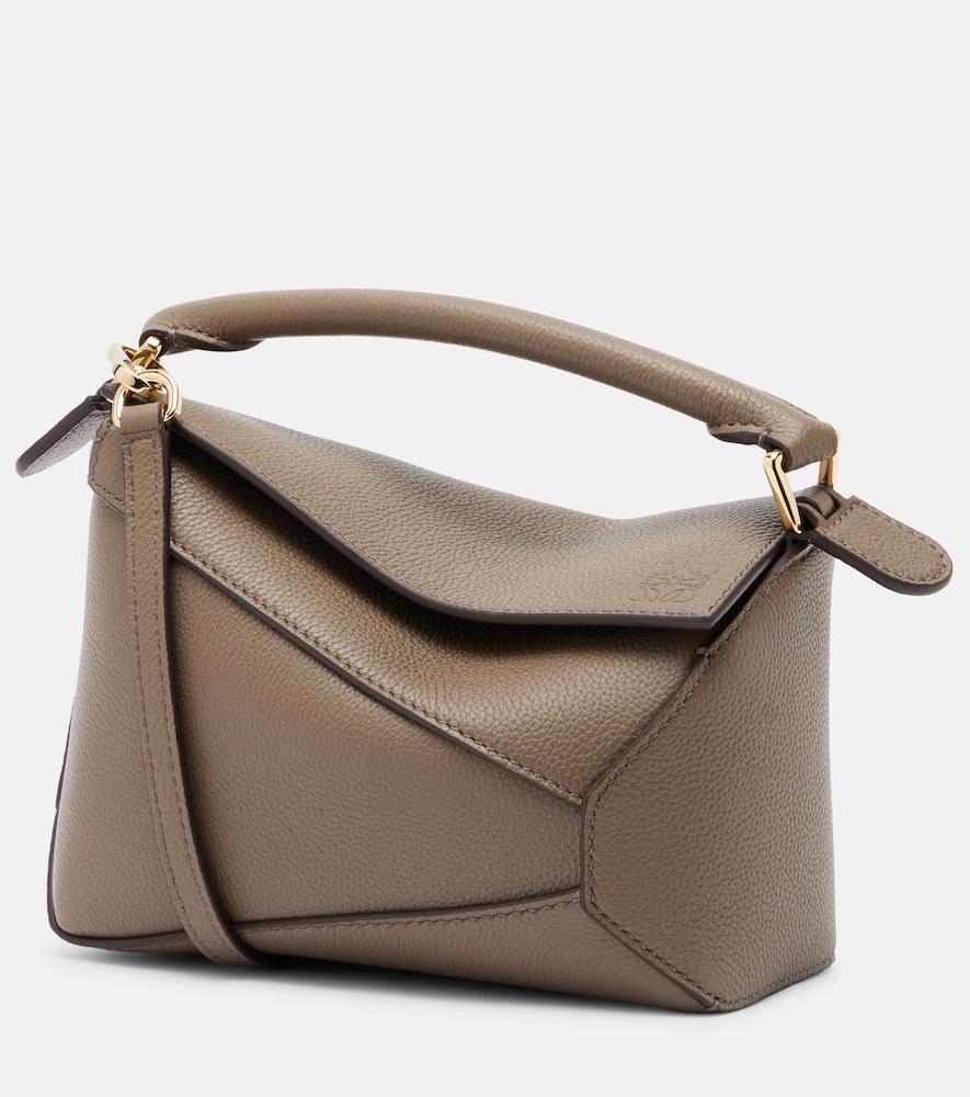 loewe puzzle edge mini leather top-handle bag
