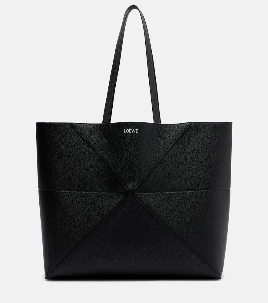 loewe puzzle fold large leather tote bag