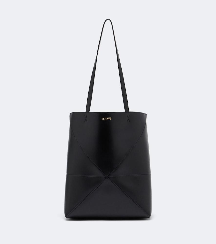 loewe puzzle fold medium leather tote bag