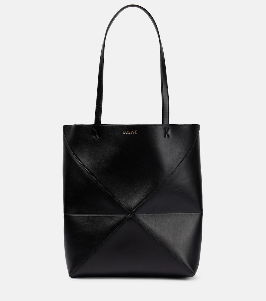 loewe puzzle fold medium leather tote bag