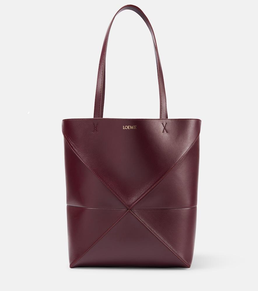 loewe puzzle fold medium leather tote bag