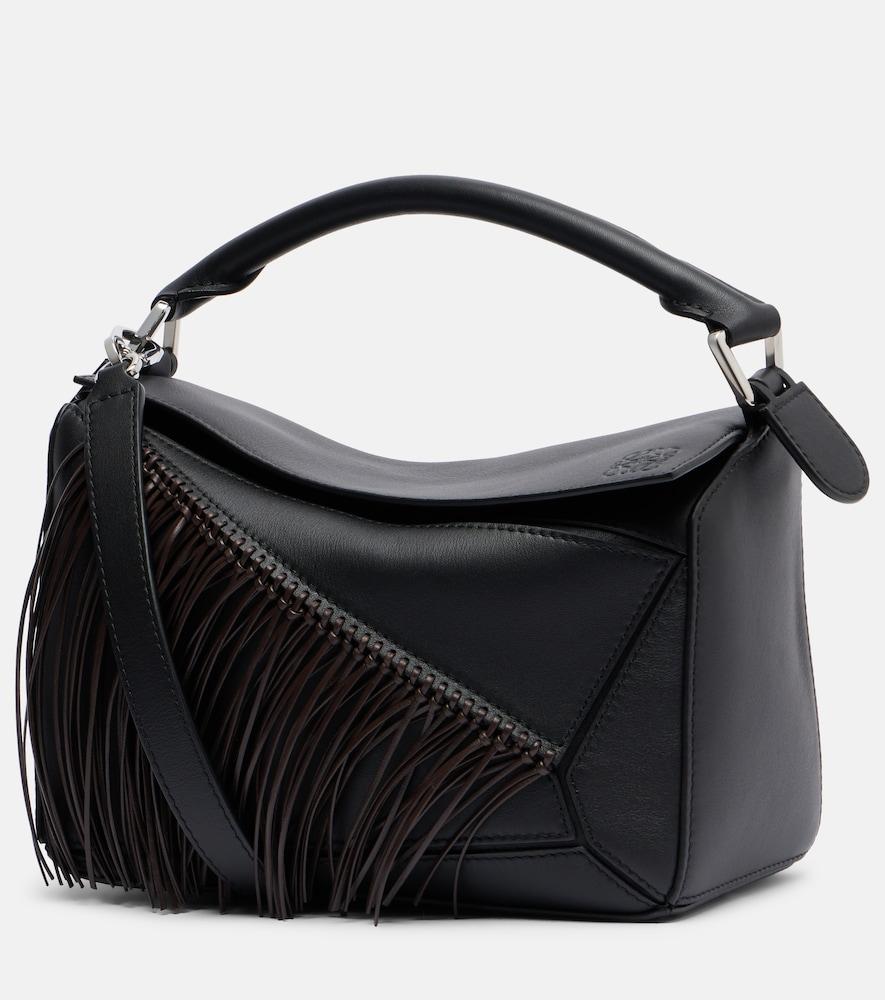 loewe puzzle small fringed leather top-handle bag