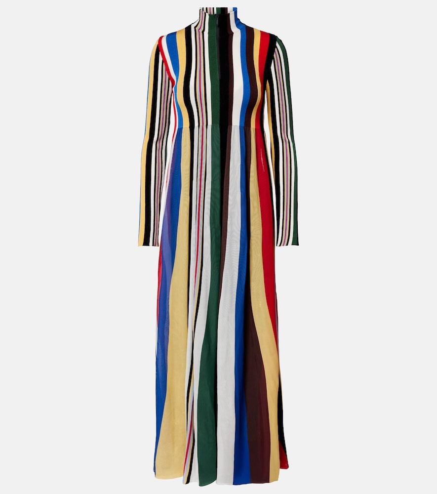 loewe ribbed-knit striped maxi dress