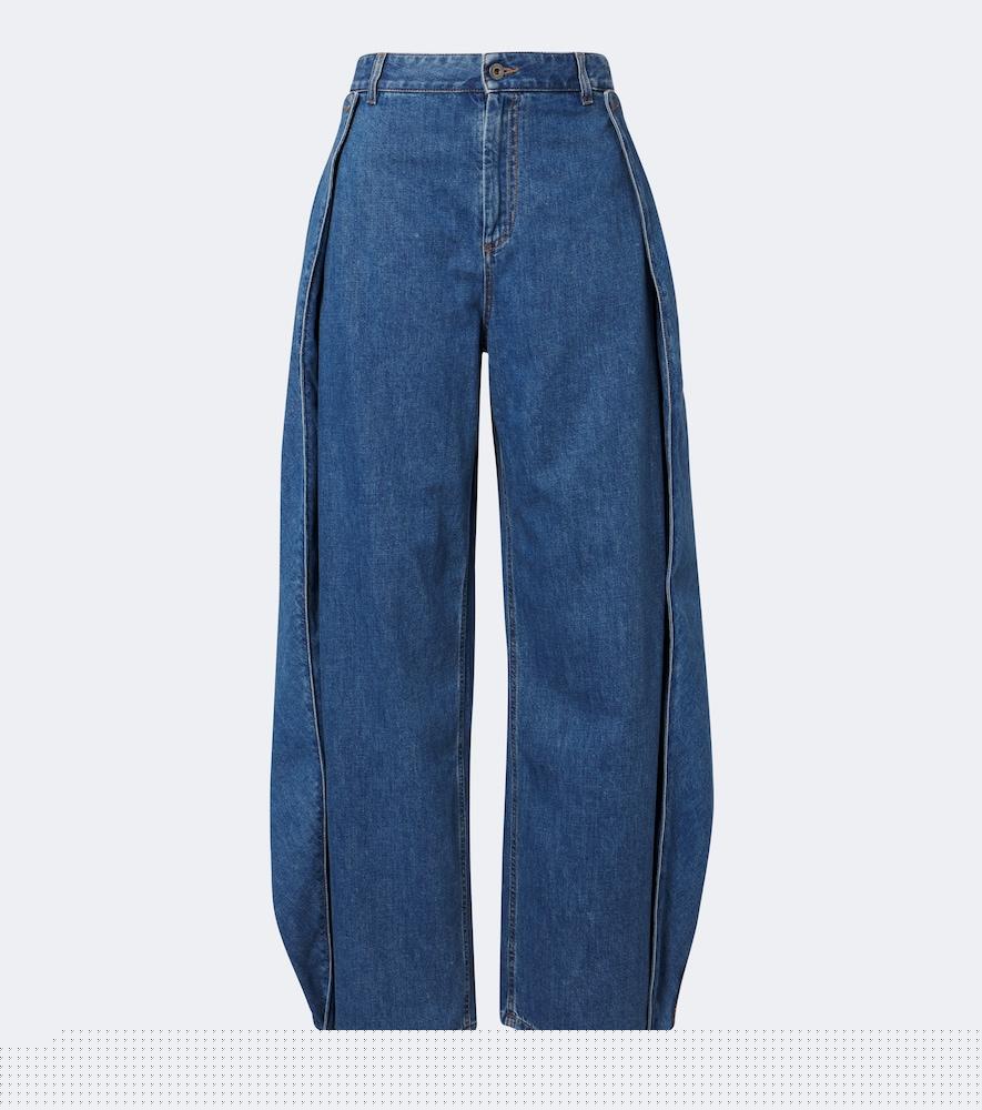 loewe ruffled wide-leg jeans