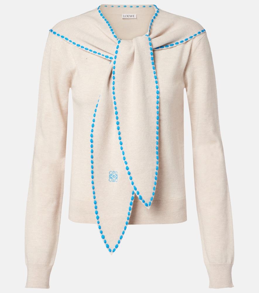 loewe scarf-detail wool sweater