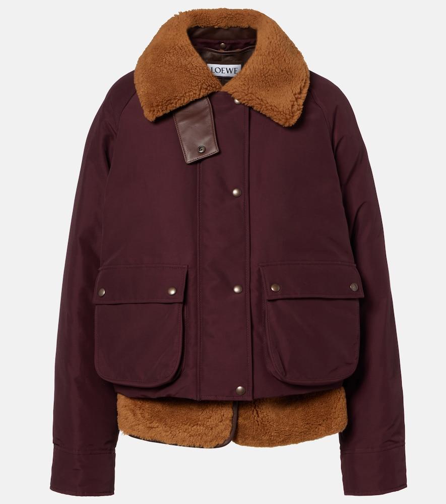 loewe shearling-lined cotton-blend puffer jacket