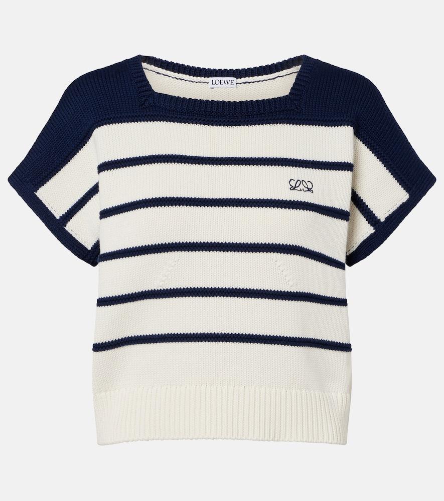 loewe striped cotton and wool sweater