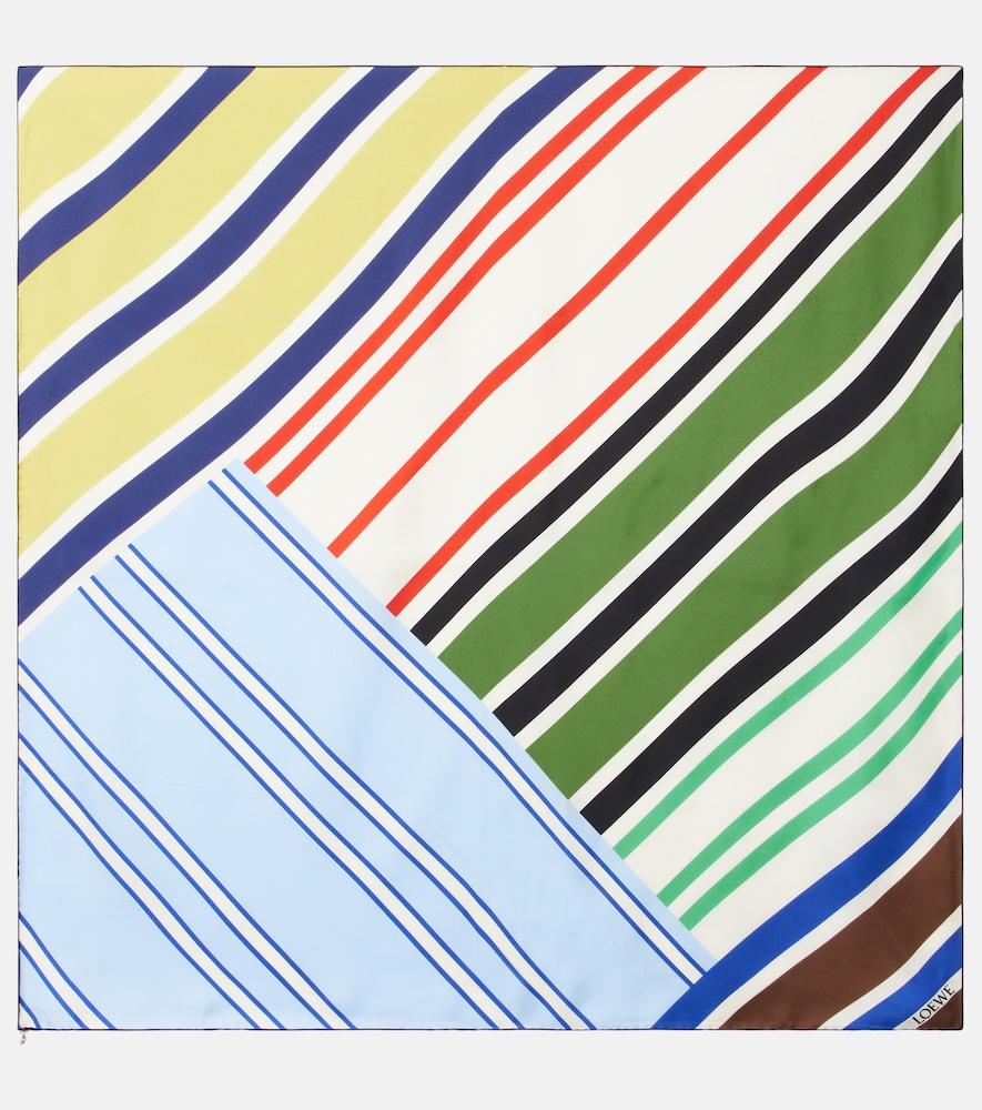 loewe striped silk twill scarf