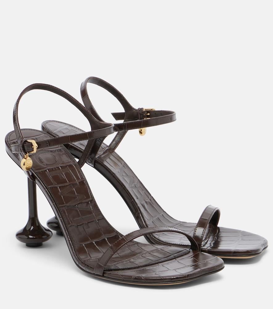 loewe toy croc-effect leather sandals