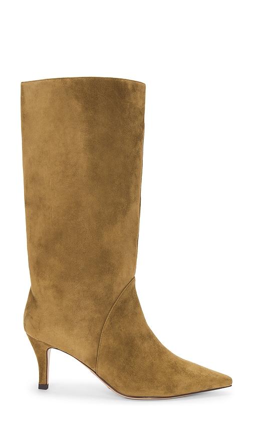 lola cruz mid calf boot in olive. - size 38 (also in 39)