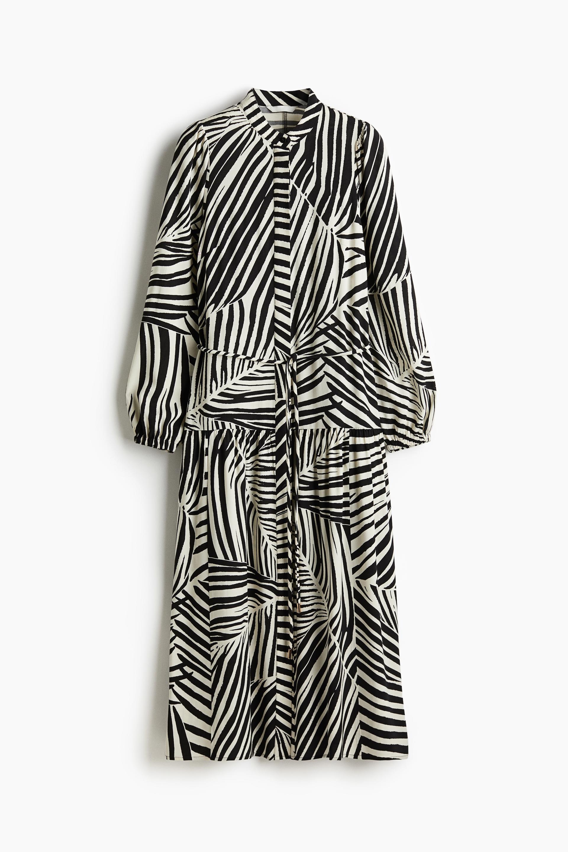 long puff-sleeved dress