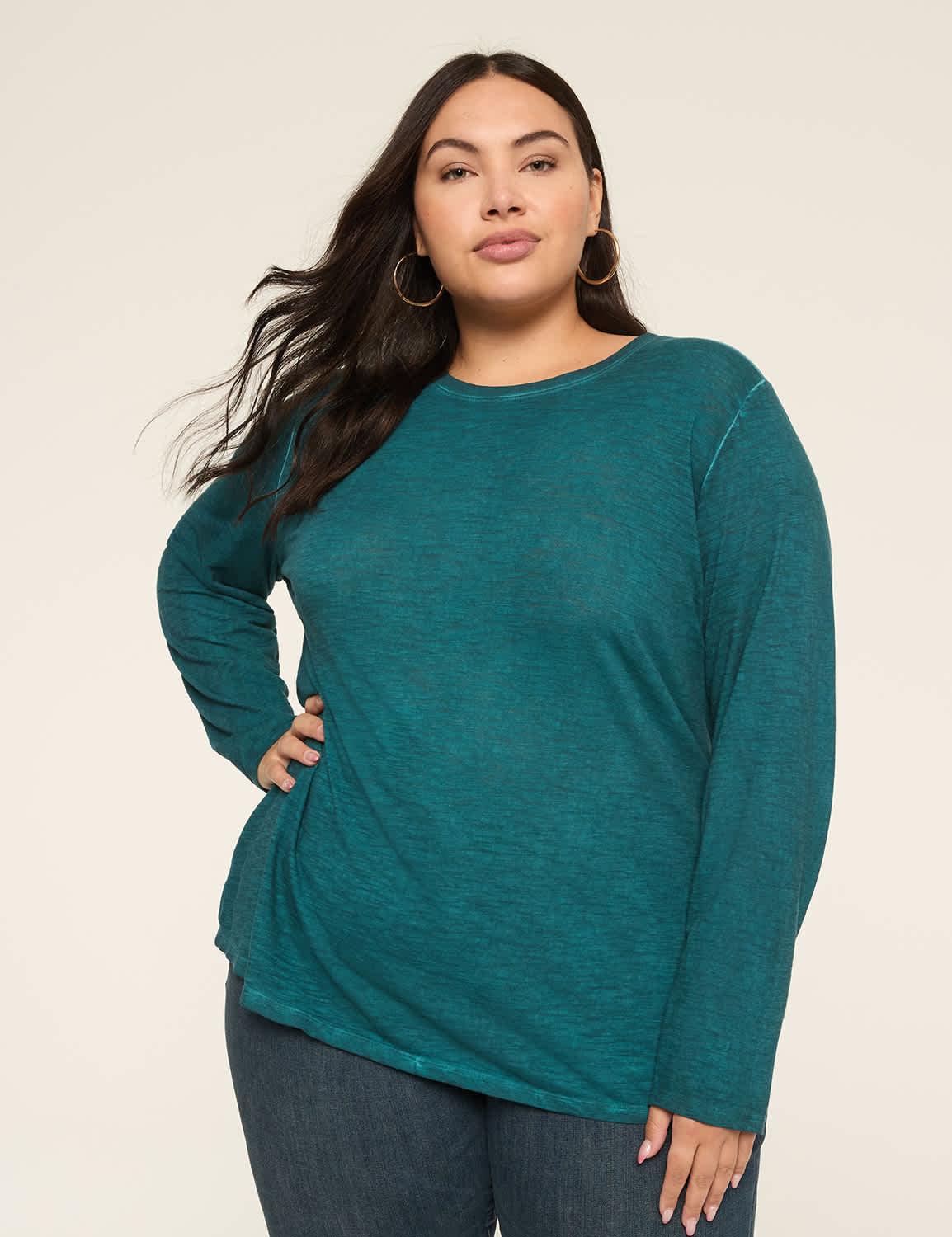 long-sleeve crew-neck layering tee