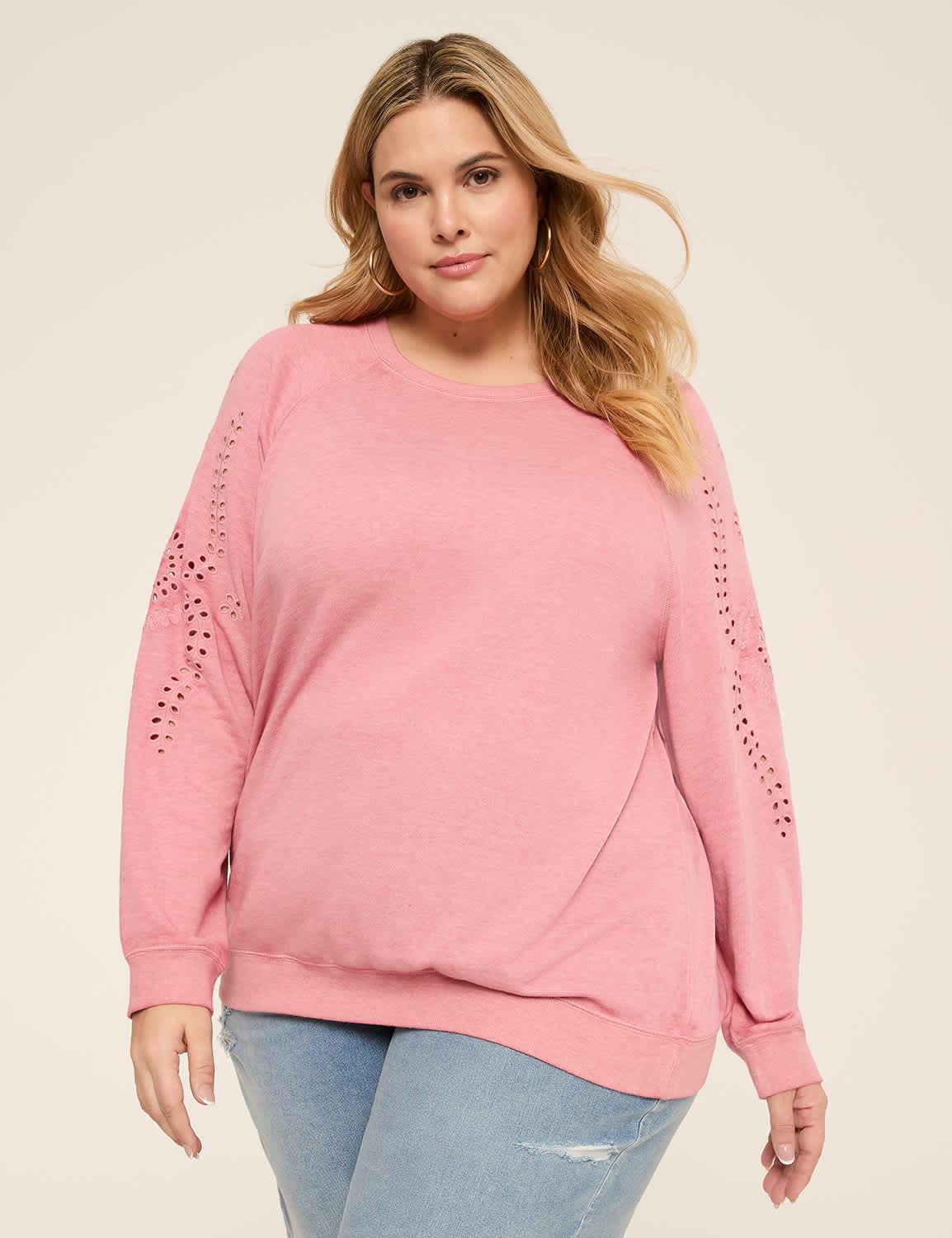 long-sleeve crew-neck sweatshirt