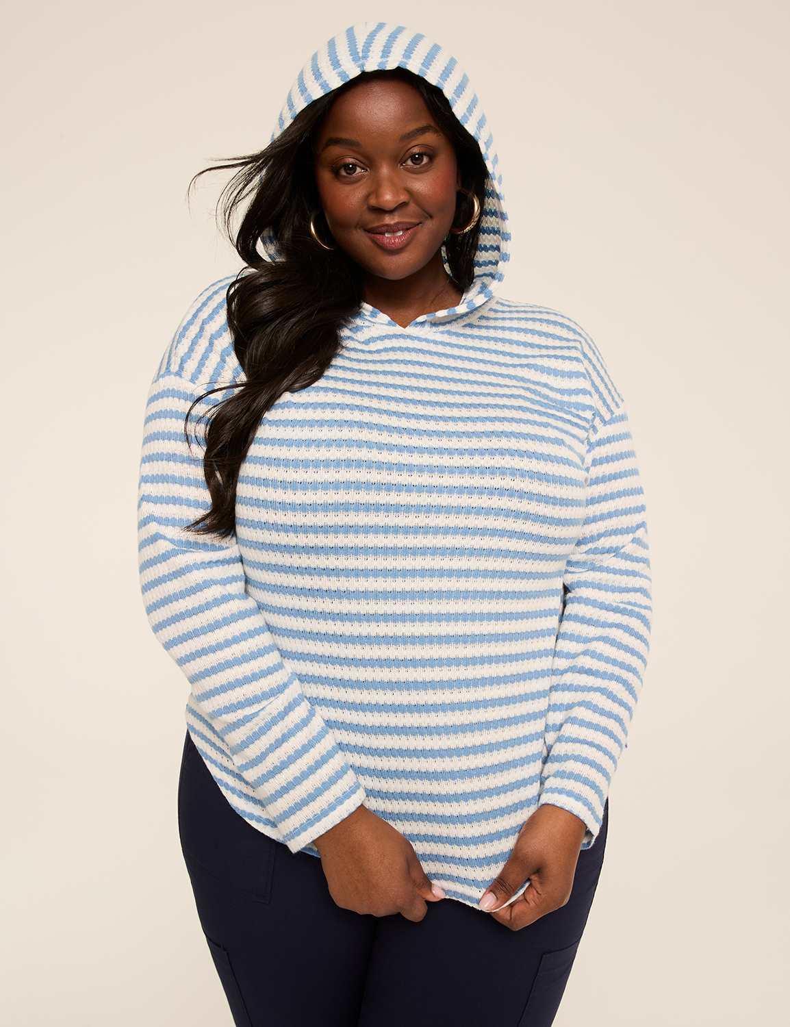 long-sleeve striped hoodie
