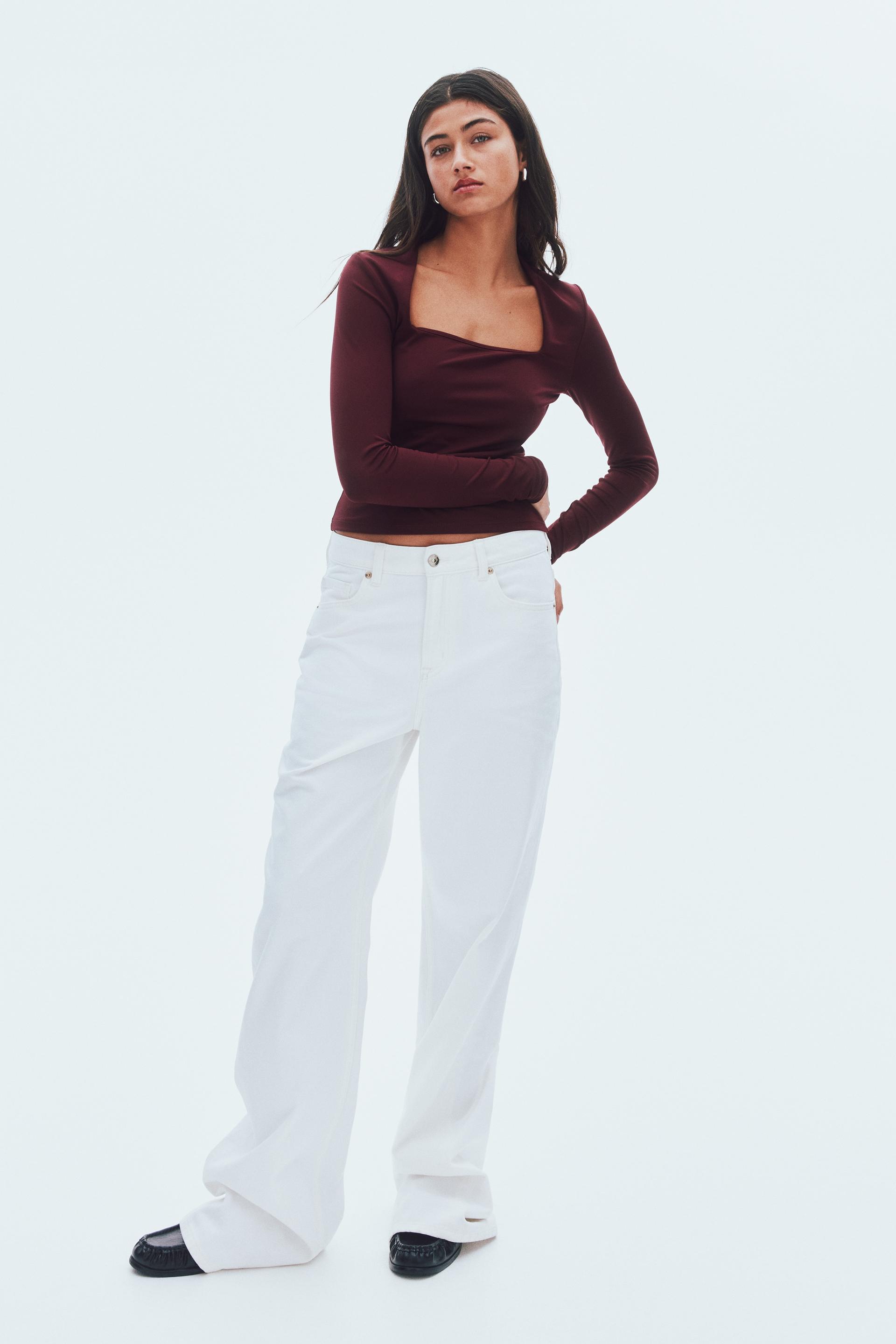 long-sleeved microfiber top