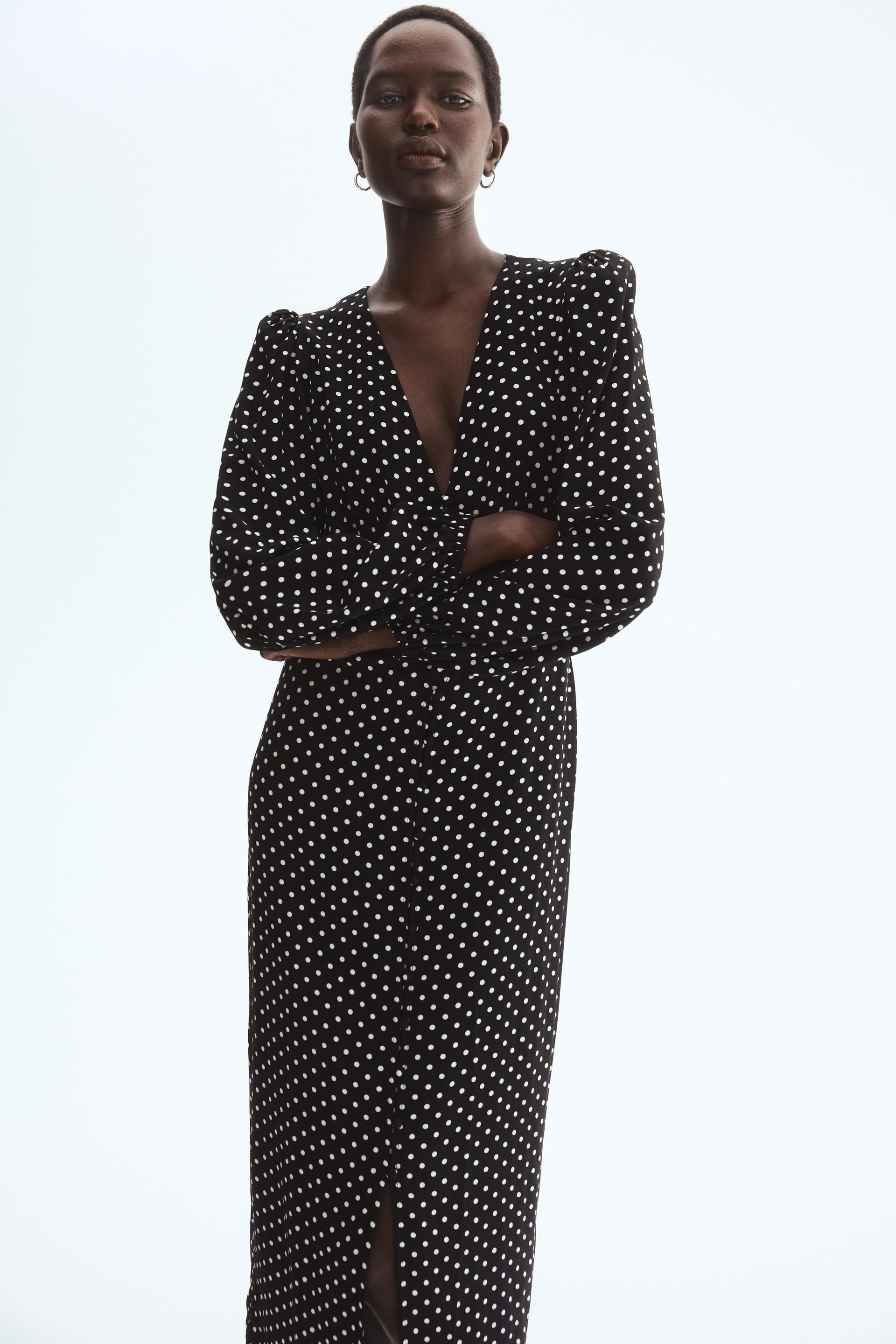 long-sleeved viscose dress