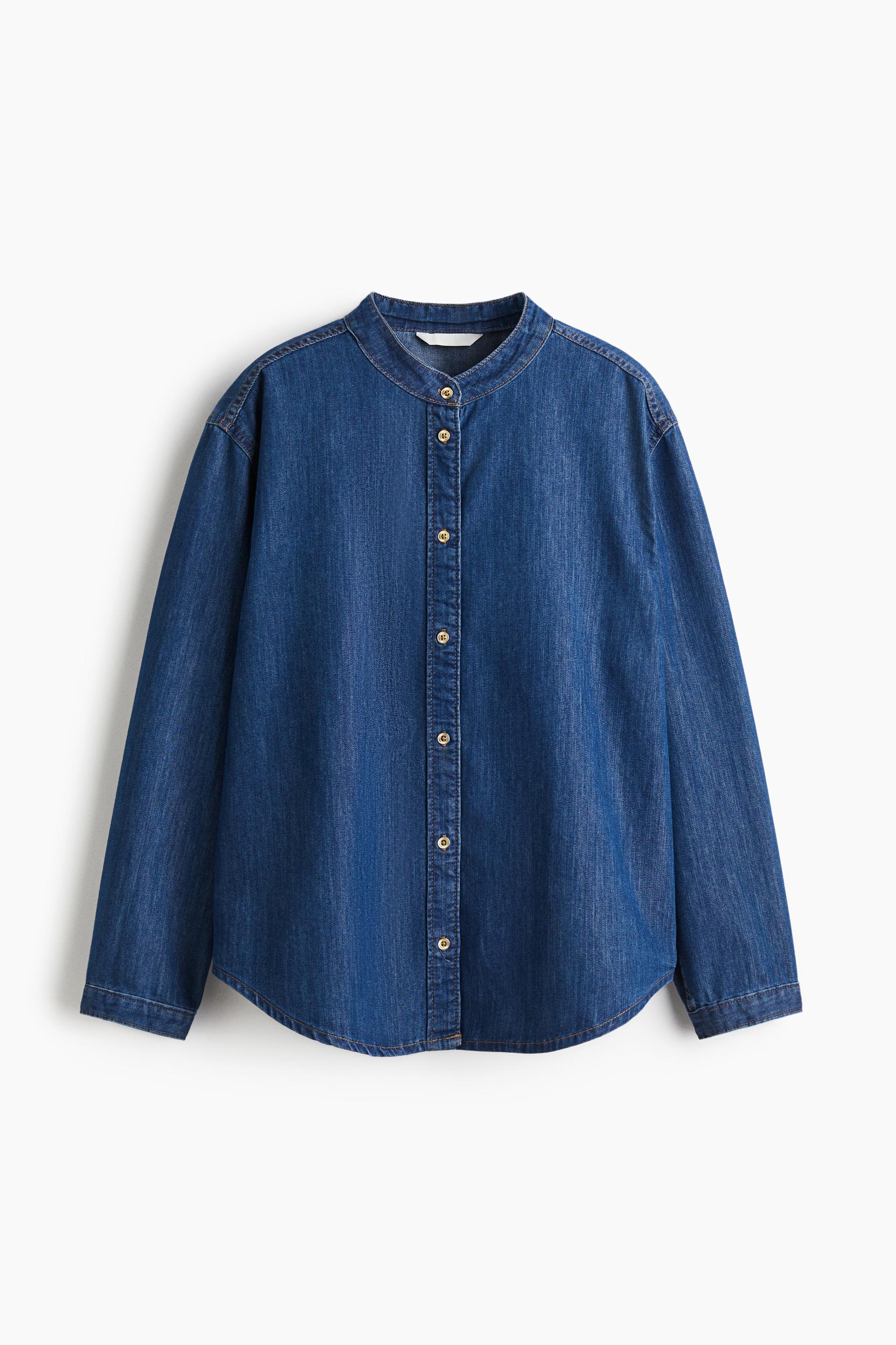 loose-fit denim shirt