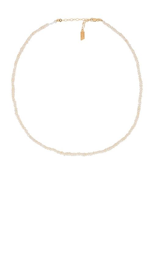 loren stewart baby pearl choker in white.
